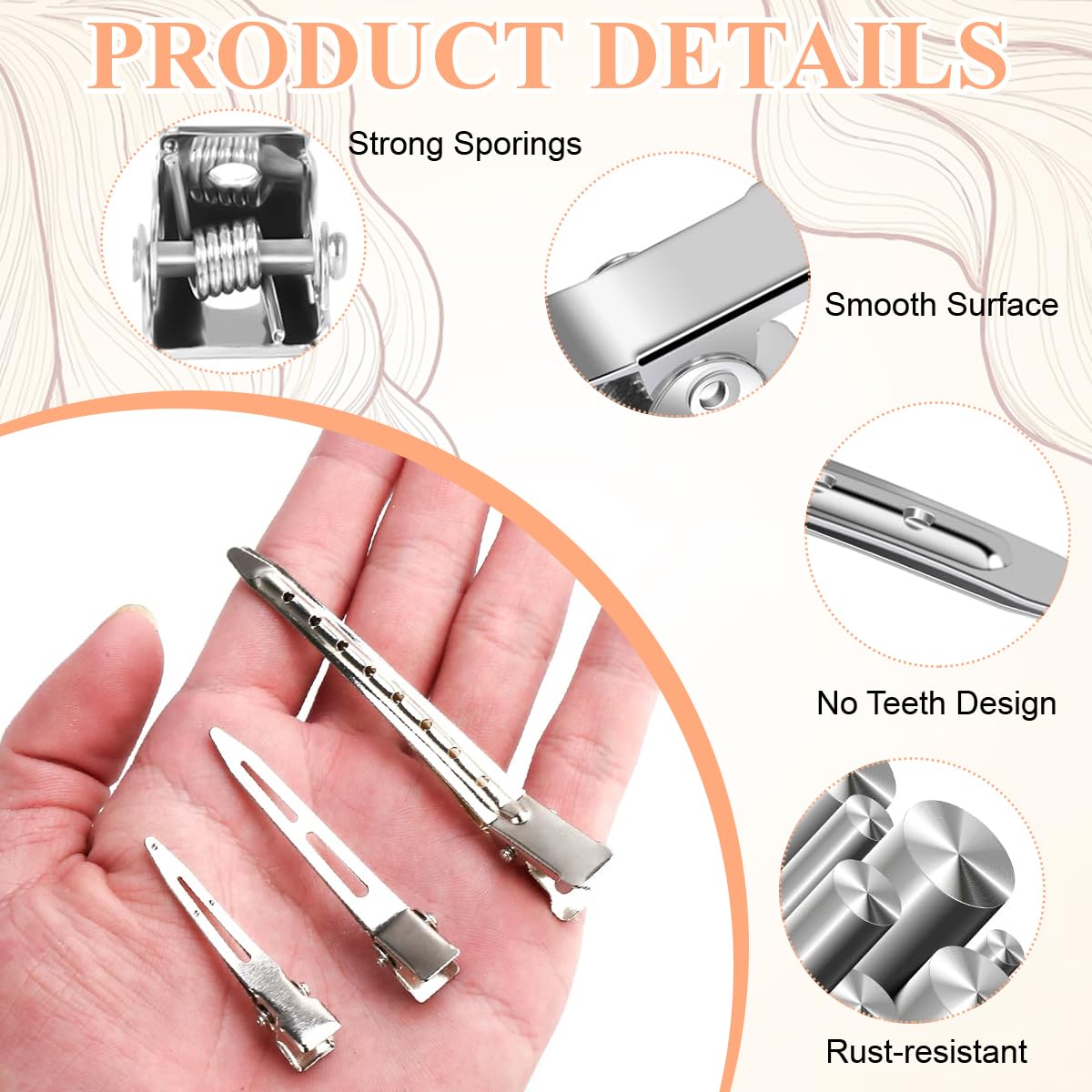 MAYCREATE 60Pcs Styling Hair Clips, Duckbill Long Hair Clips, Silver Metal Duck Billed Hair Clips for Women Styling Sectioning, Pin Curl Clips for Hair, Alligator Roller Clip with Storage Box MAYCREATE 60Pcs Styling Hair Clips, Duckbill Long Hair Clips, Silver Metal Duck Billed Hair Clips for Women Styling Sectioning, Pin Curl Clips for Hair, Alligator Roller Clip with Storage Box